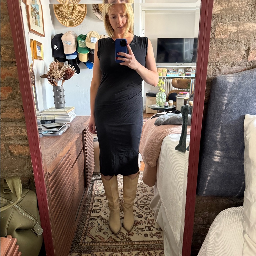 All Saints Black Midi Dress